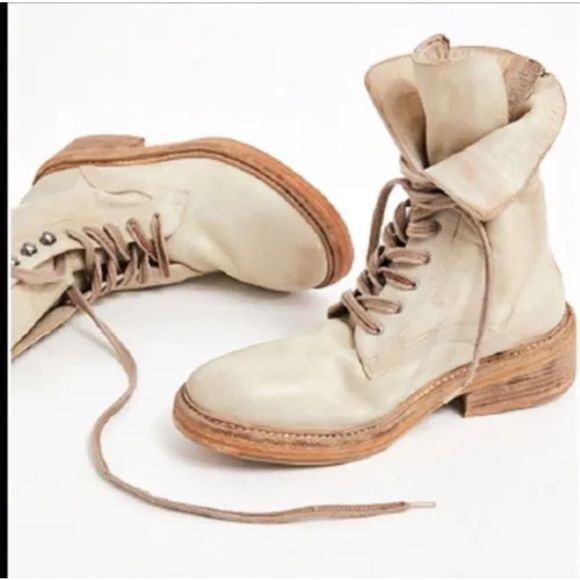New Free People Santa Fe Lace Up Boots in Ecru - Size 41 Ankle